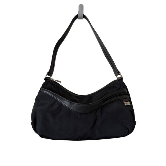 TUMI Black Nylon w/ Leather Trim Small Shoulder Bag - Picture 1 of 7